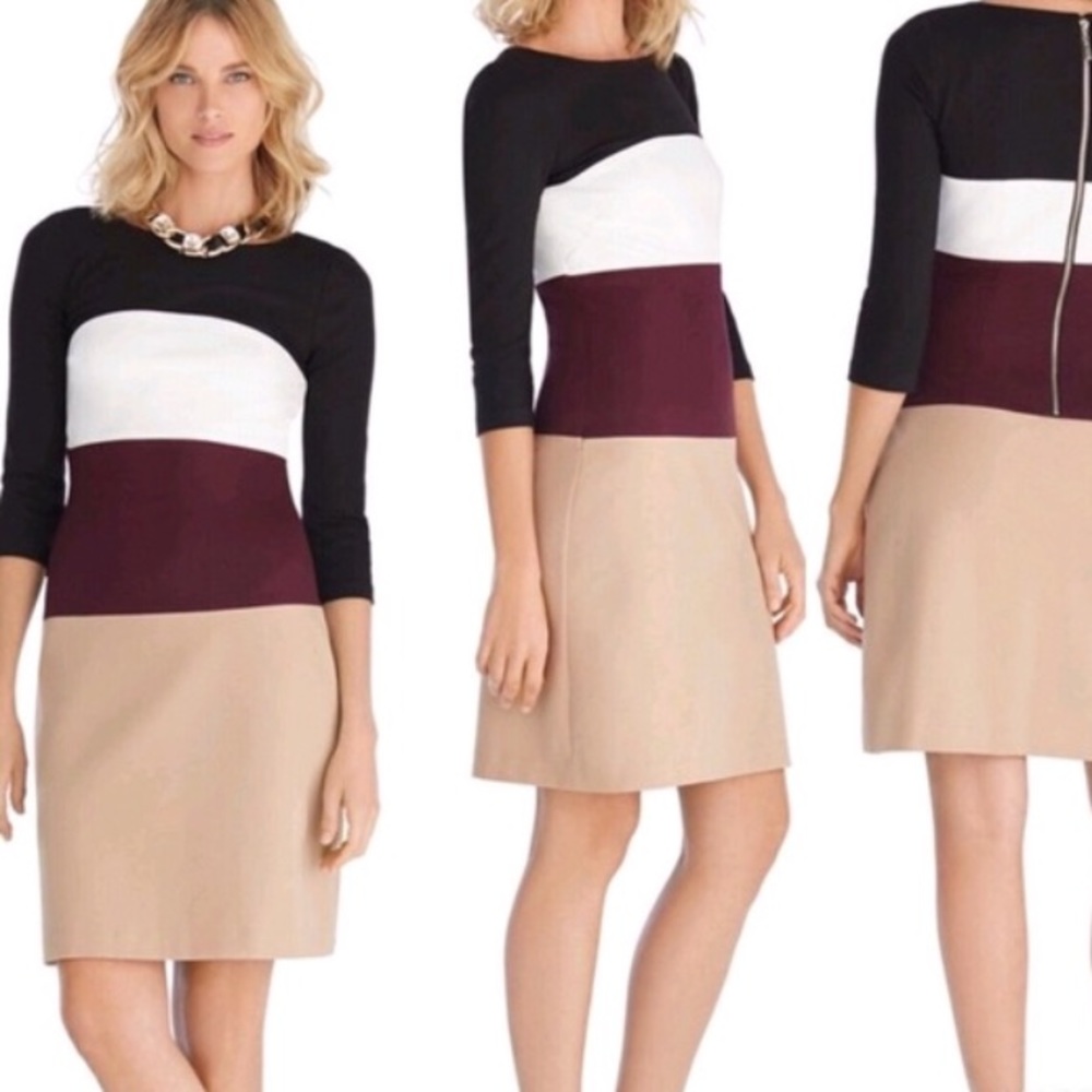 White House Black Market Color Block Dress